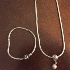 Pandora bracelet and necklace